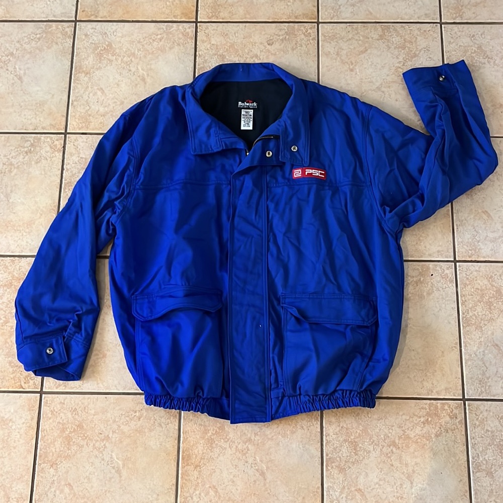 LIKE‎ NEW Bulwark ExcelFR Comfortouch Bomber Style FR Jacket Blue, Sz 3XL-RG